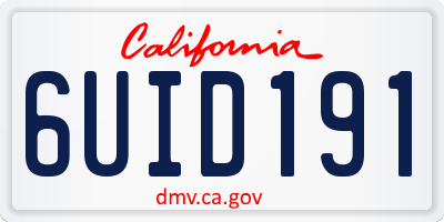 CA license plate 6UID191