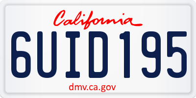 CA license plate 6UID195