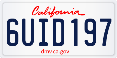 CA license plate 6UID197