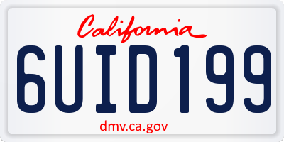 CA license plate 6UID199