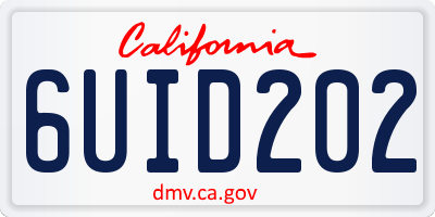 CA license plate 6UID202