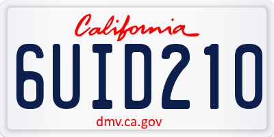CA license plate 6UID210