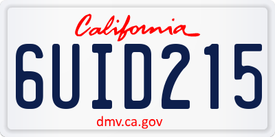 CA license plate 6UID215