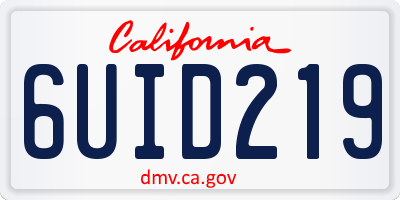 CA license plate 6UID219