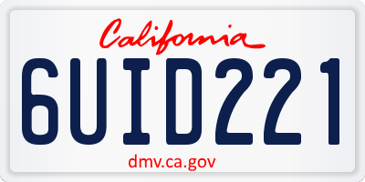 CA license plate 6UID221