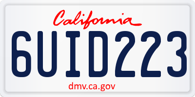 CA license plate 6UID223