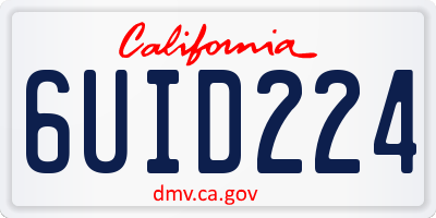 CA license plate 6UID224