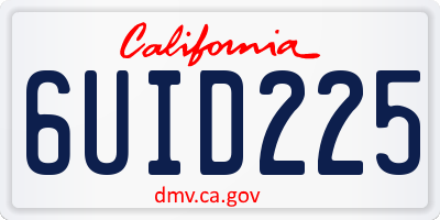 CA license plate 6UID225