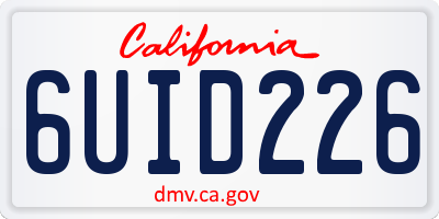 CA license plate 6UID226