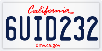 CA license plate 6UID232