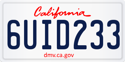 CA license plate 6UID233