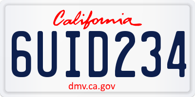 CA license plate 6UID234