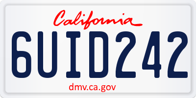 CA license plate 6UID242