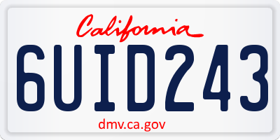 CA license plate 6UID243