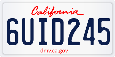 CA license plate 6UID245
