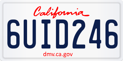 CA license plate 6UID246