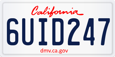 CA license plate 6UID247