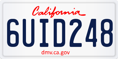 CA license plate 6UID248