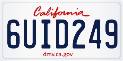 CA license plate 6UID249
