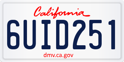 CA license plate 6UID251