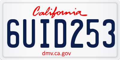 CA license plate 6UID253