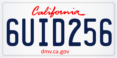 CA license plate 6UID256