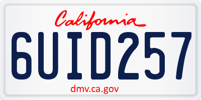 CA license plate 6UID257