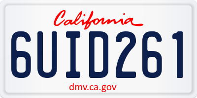 CA license plate 6UID261