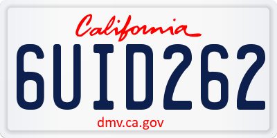 CA license plate 6UID262