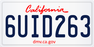 CA license plate 6UID263