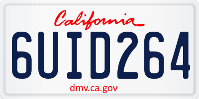 CA license plate 6UID264
