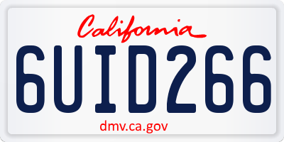 CA license plate 6UID266