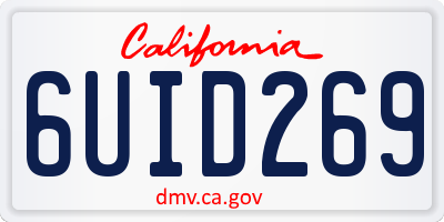 CA license plate 6UID269