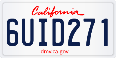 CA license plate 6UID271