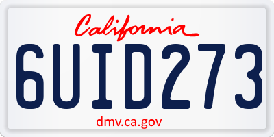CA license plate 6UID273