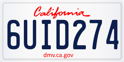 CA license plate 6UID274