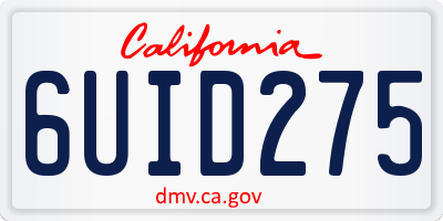 CA license plate 6UID275