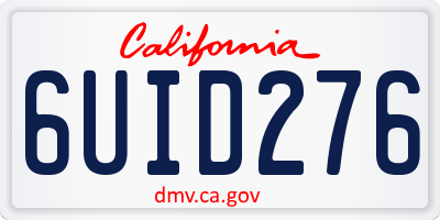 CA license plate 6UID276