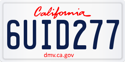 CA license plate 6UID277
