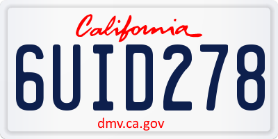 CA license plate 6UID278