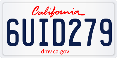 CA license plate 6UID279