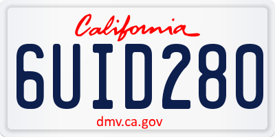 CA license plate 6UID280