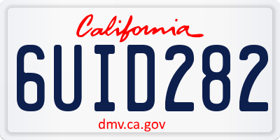 CA license plate 6UID282
