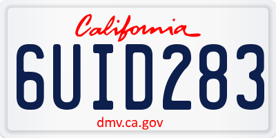CA license plate 6UID283