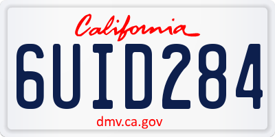 CA license plate 6UID284