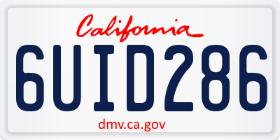 CA license plate 6UID286