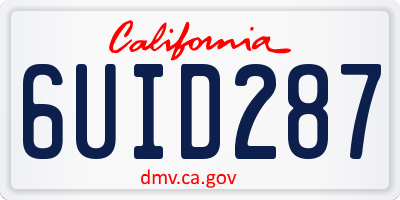 CA license plate 6UID287