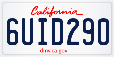 CA license plate 6UID290