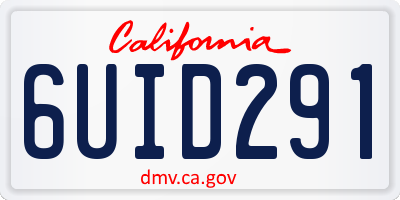 CA license plate 6UID291