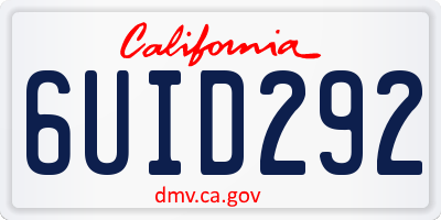 CA license plate 6UID292